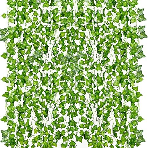 84 Feet Fake Ivy Leaves Fake Vines Artificial Ivy Garland Greenery Hanging Plants Vines for Bedroom Decor Aesthetic, Party Wedding Wall