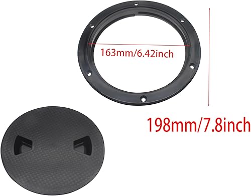 Miniatura 2 de Escotilla de inspección redonda antideslizante de 6 pulgadas, color negro, cubierta de escotilla de barco con cubierta desmontable para yate marino