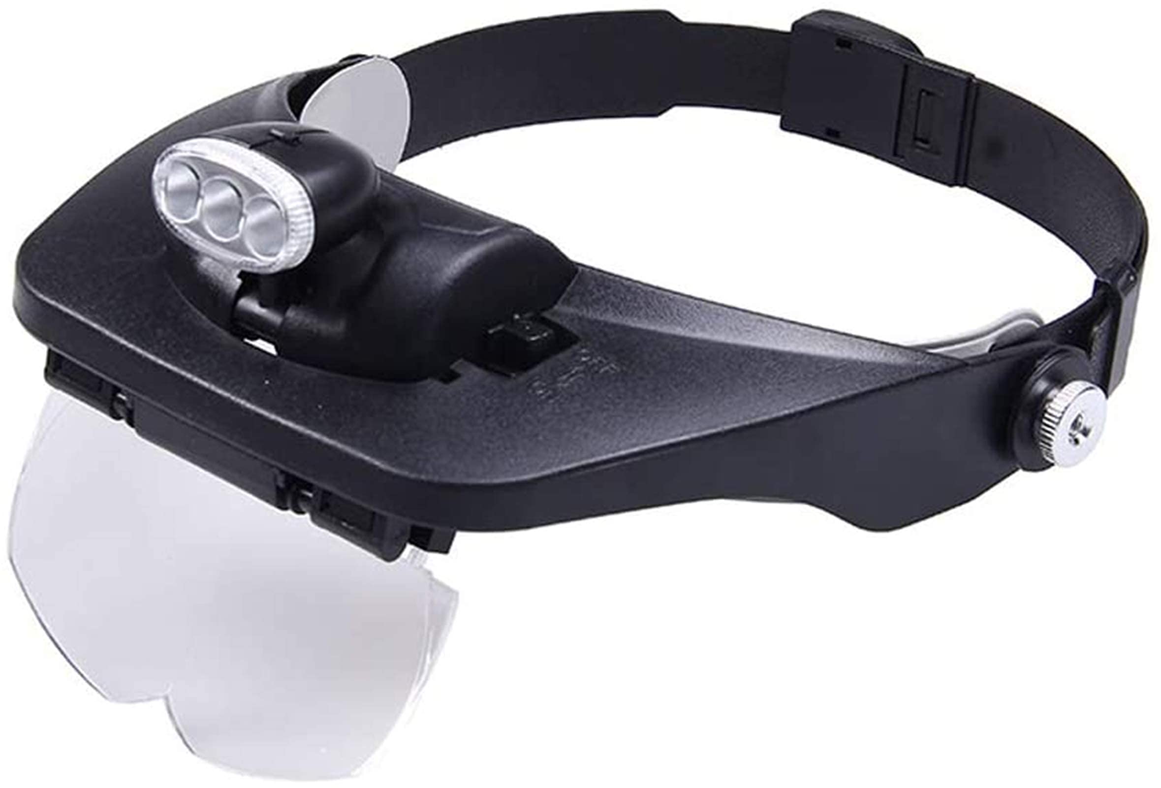 asdchZen Headband Magnifier,Handheld Digital Magnifier,Headband Magnifier With Led Light,Head-Mounted Handsfree Reading Magnifying Glasses,Jeweler,Watch Loupe 4 Replaceable Lenses