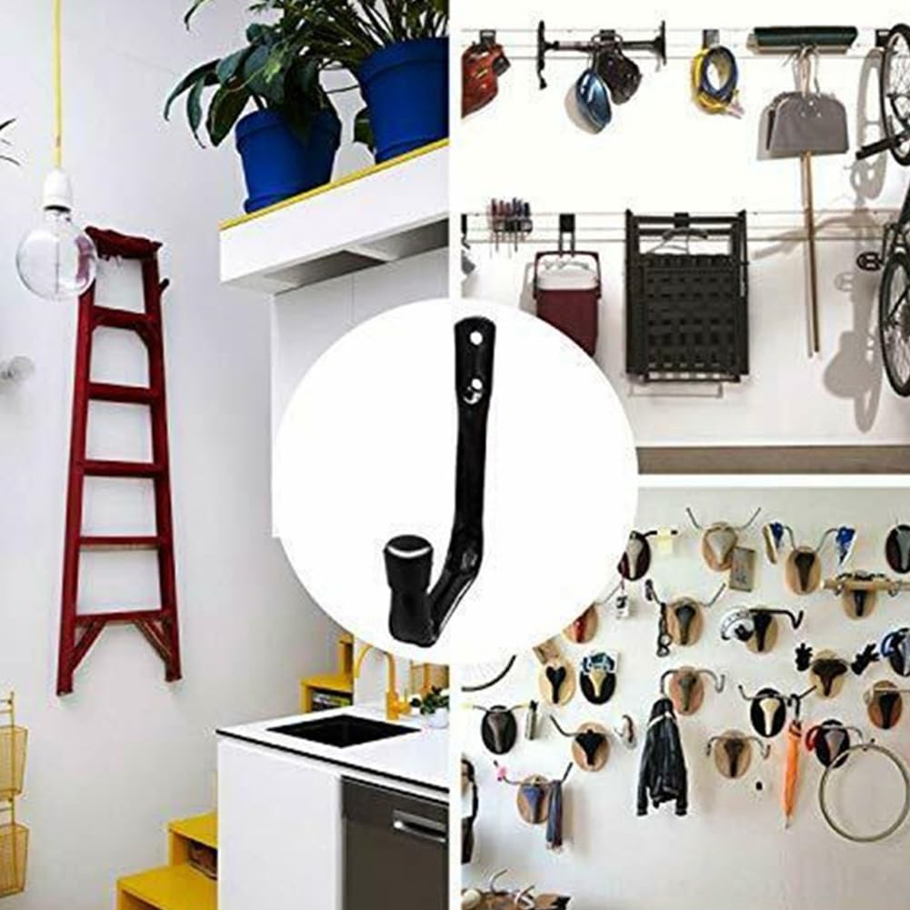 Ganchos de pared resistentes – Juego de 9 ganchos para almacenamiento de garaje, herramientas eléctricas, soporte de pared duradero
