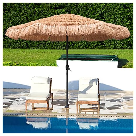Best pool umbrella brands AMMSUN 9ft Tiki Umbrella for Beach