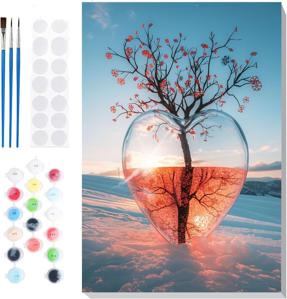 Peinture par numero adulte neige kit complet acrylique 80x110cm