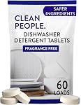 The Clean People Dishwasher Tablets - Cuts Grease & Rinses Sparkling Clean - Residue-Free - Phosphate Free Dishwashing Tablets (60 Count, Lemon Verbena)