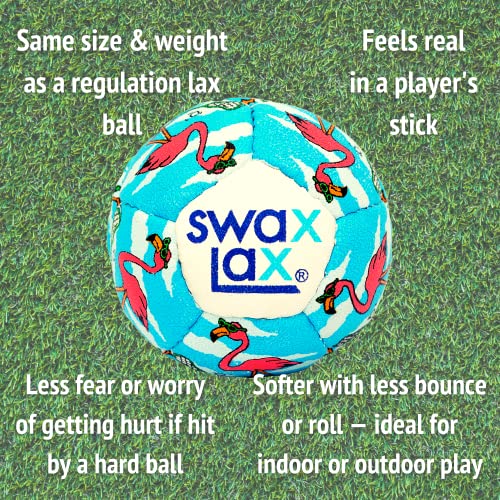 Swax Lax Lacrosse Training Ball - Same Size & Weight As Regulation Lacrosse Ball But Soft - Indoor Outdoor Practice Ball With Less Bounce & Reduced Rebounds (Flamingo) #TOP2