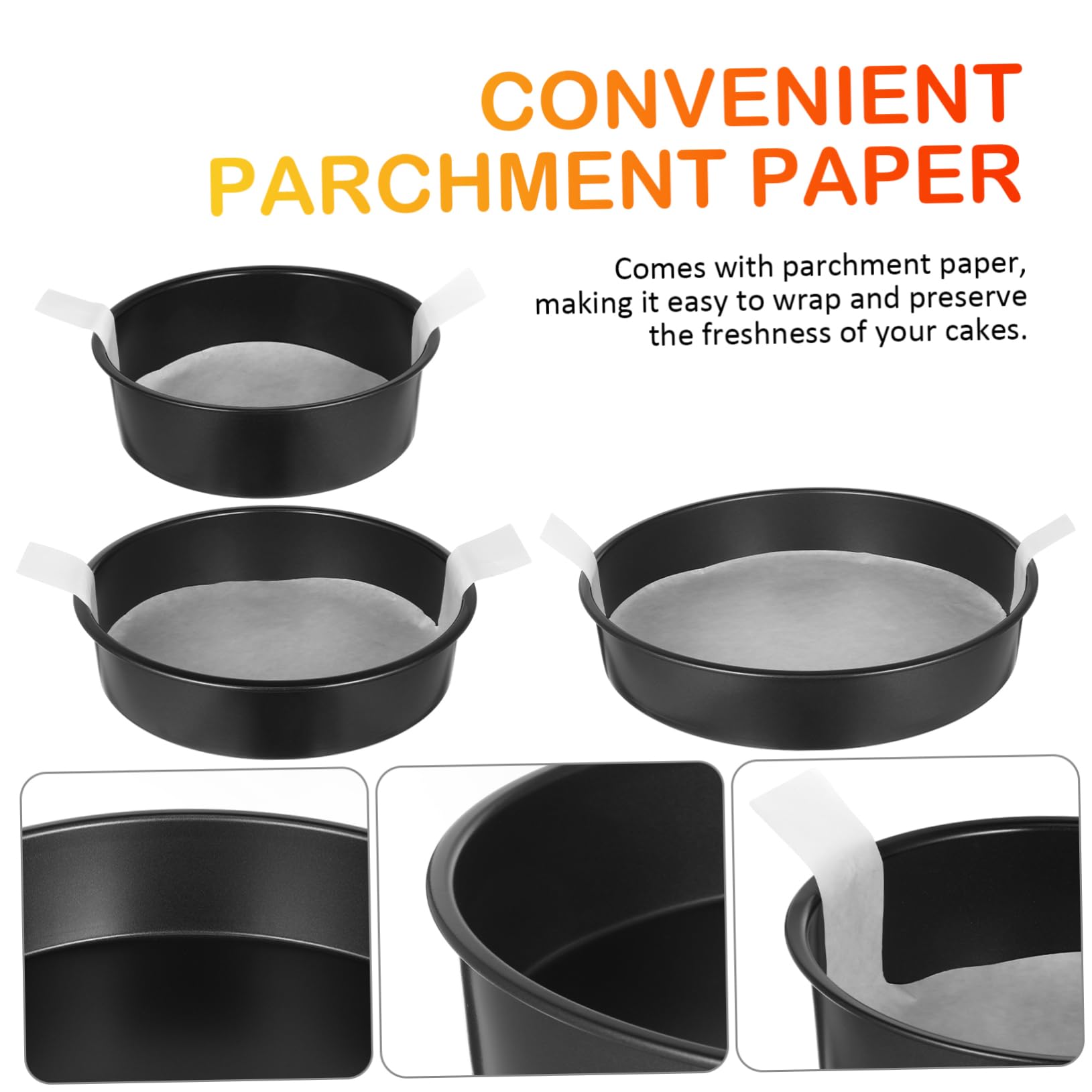 Amosfun Forniture Per La Cottura Al Forno 3 Pezzi Teglie Rotonde Per Torte in Carta Da Forno Antiaderente Per Torte A Strati 6 8 10