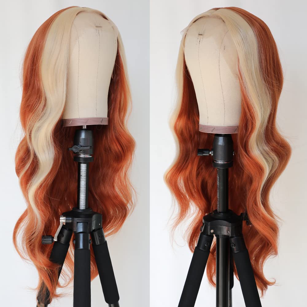 Amazon.com : QD-Tizer Ginger Orange Wig with Blonde Highlights