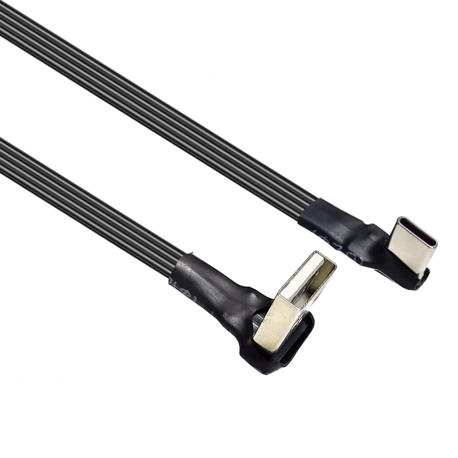 MHADBKH 50cm to 300cm Angled Connection Flat Silicone Type C Charges Cable 10W Fast Charging 480Mbps Data Transfer for Gaming Metal Connection USB C Charging Line