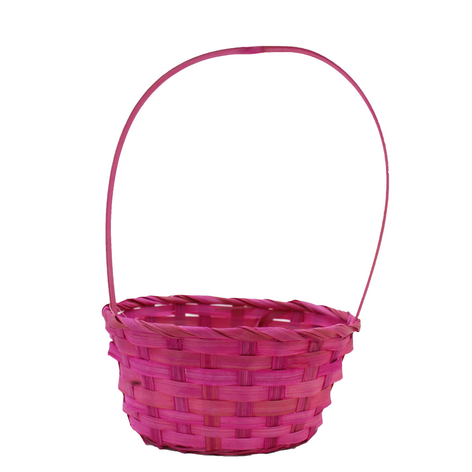 Widdle Gifts Pink Woven Wicker Easter Basket With Handle
