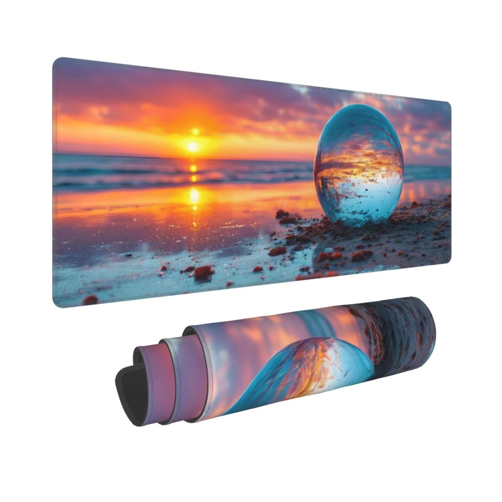 Tappetino Mouse, Tappetino Mouse Gaming Grande XXL 1500x800x3mm Tappetino Scrivania Mouse Pad, Base in Gomma Antiscivolo, Bordi Cuciti,Lavabile, Mousepad per Ufficio e Gaming (Sfera di cristallo) R624