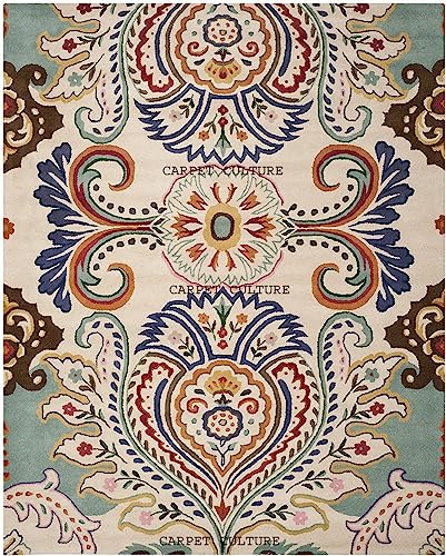 Image of Carpet Mahal Handmade Handwoven Tufted Made of 100% Soft Blended Wool Export Quality Carpets with 1 Inch Thickness (5x7 Feet) Color Multi