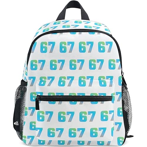 SHJI Gradient Sky Blue Orange Green 67 Kids Backpack Toddler School Bag Children Bag with Name Tag for Boys Girls 3-8 Years S