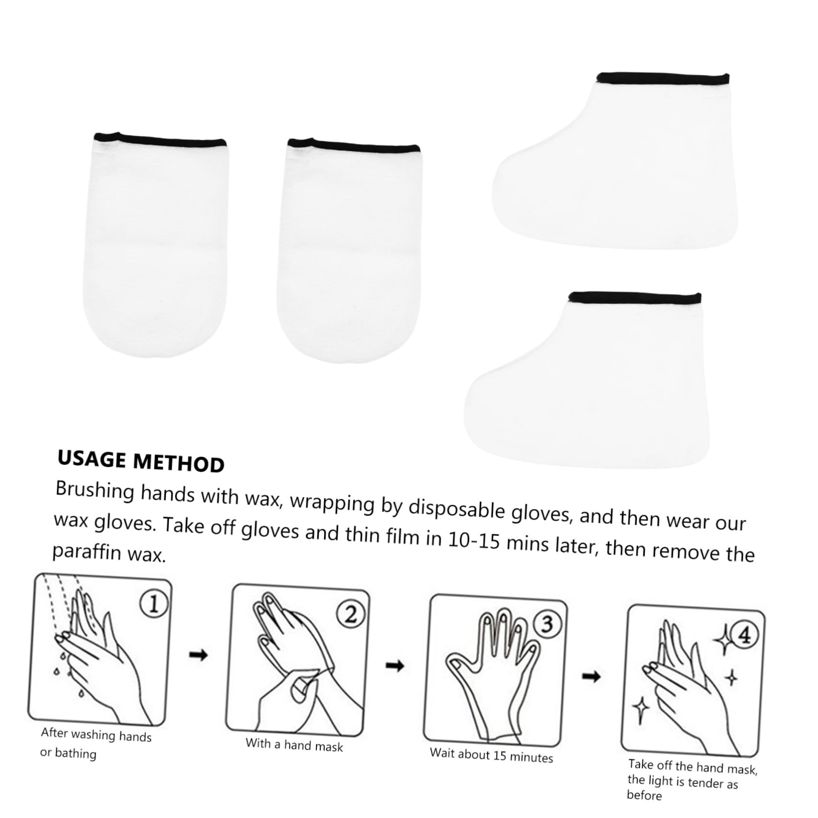 FRCOLOR 6pares Guantes y Botas De Cera Para Baño De Paraffina Cubiertas Aislantes Para Pies Para Cuidado Profesional y Uso Casa