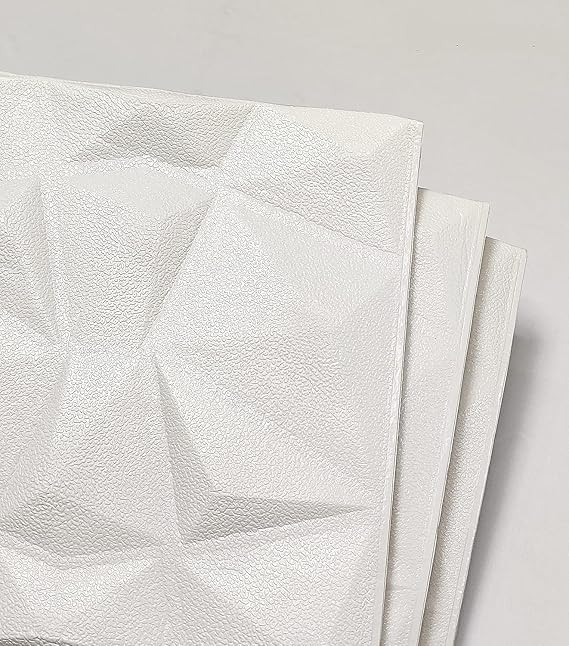 Image of DRONTER 3D Self-Adhesive Brick Wallpaper - PE Foam Wall Panels for Home, Bedroom, Living Room, and Cafe Decor | Easy Peel & Stick DIY Wall Stickers (White Diamond)