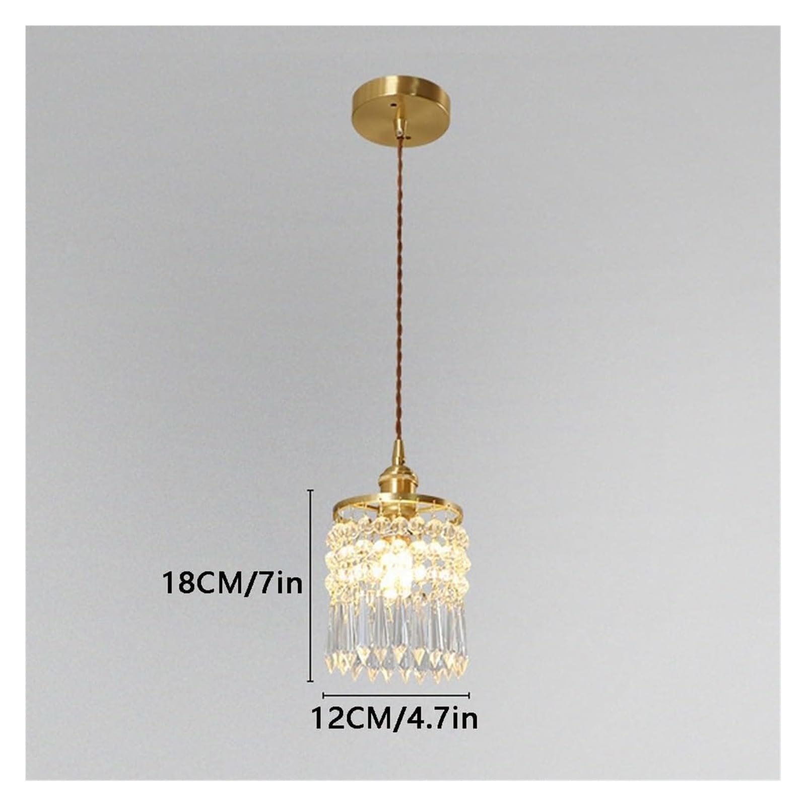 Lampa sufitowa nostalgia kryształowa lampa wisiorka, złota wyspa kuchenna Oświetlenie wisiorka z umywalką z mosiężnym wykończeniem małe urządzenie oświetleniowe pojedynczej głowicy do baru do jadalni