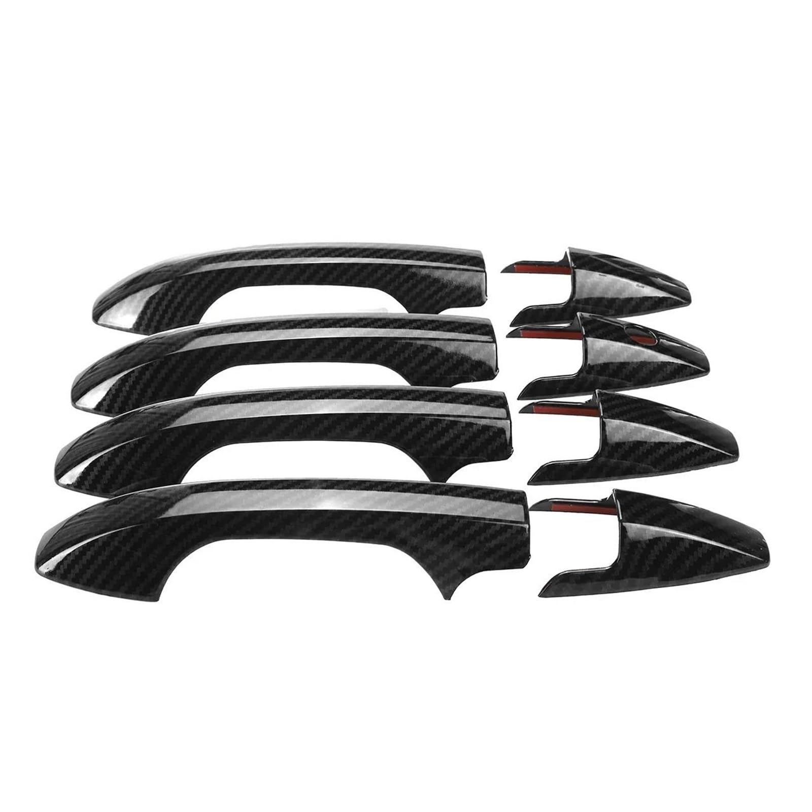 Kjhopy Carbon Fiber Chrome Exterior Door Handles Cover Trim Outside Case Skin Sticker Car Accessories 8Pcs For Crv 2007 2008 2009-2011(Carbon Fiber)