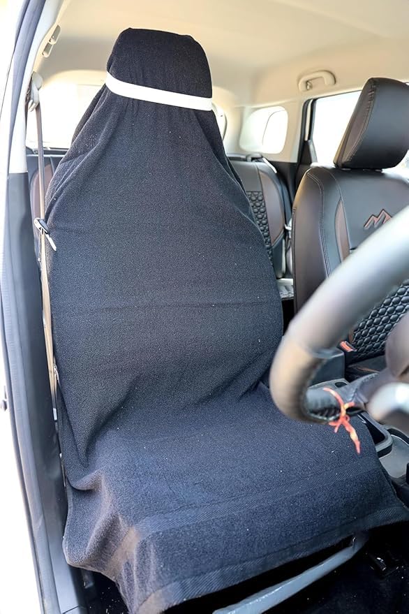 A New 100% Superfine Cotton Solid Large Luxury car seat Towel with Tie Knot 450 GSM - (Pack of 1,) (Cotton) (Black)-image-26