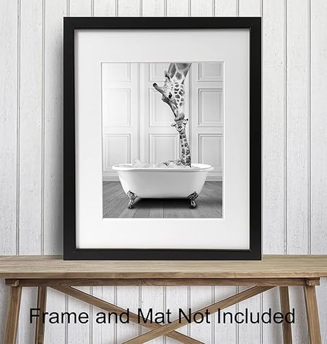 Miniatura 3 de Decoración de pared de baño - Decoración de jirafa - Arte de pared de jirafa - Imágenes de baño - Arte divertido - Accesorios lindos - Impresiones