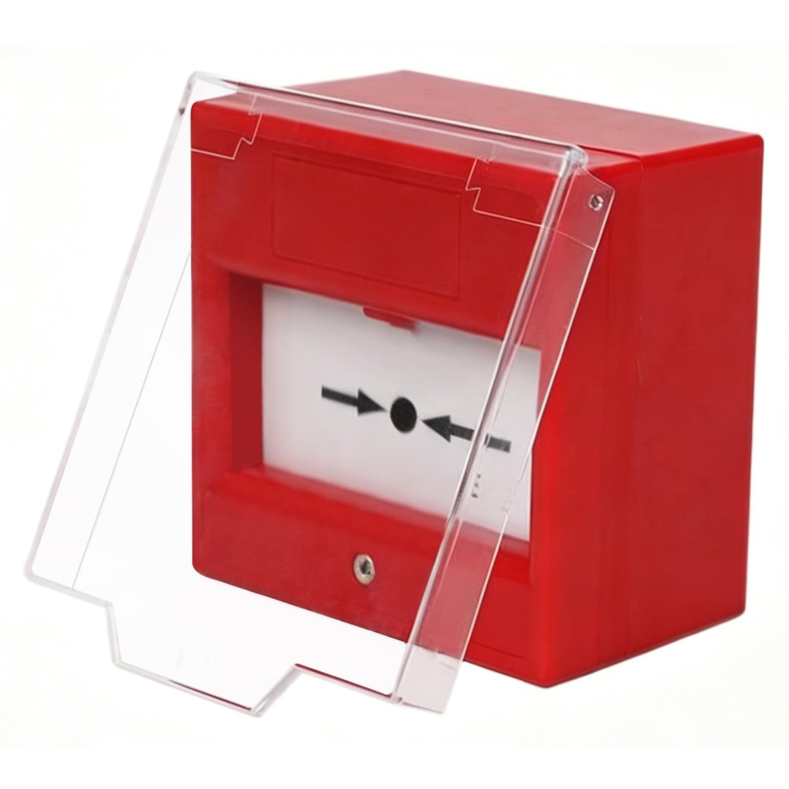 6Pack Hinged Call Point Covers, Clear Plastic Fire Alarm Protective Cover