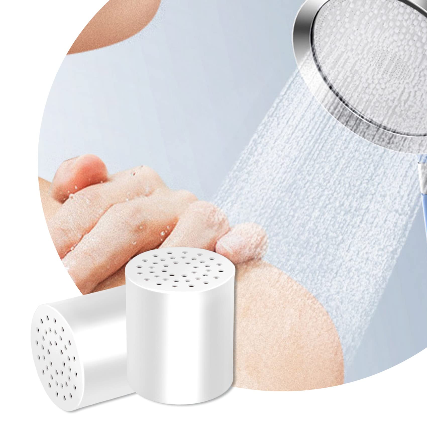 Premium 15-stopniowe uniwersalne wkłady filtrujące do wody prysznicowej (4 sztuki) - Usuwa twardą wodę chlorową i zanieczyszczenia dla zdrowszej skóry i włosów - Wysokiej jakości filtry zamienne