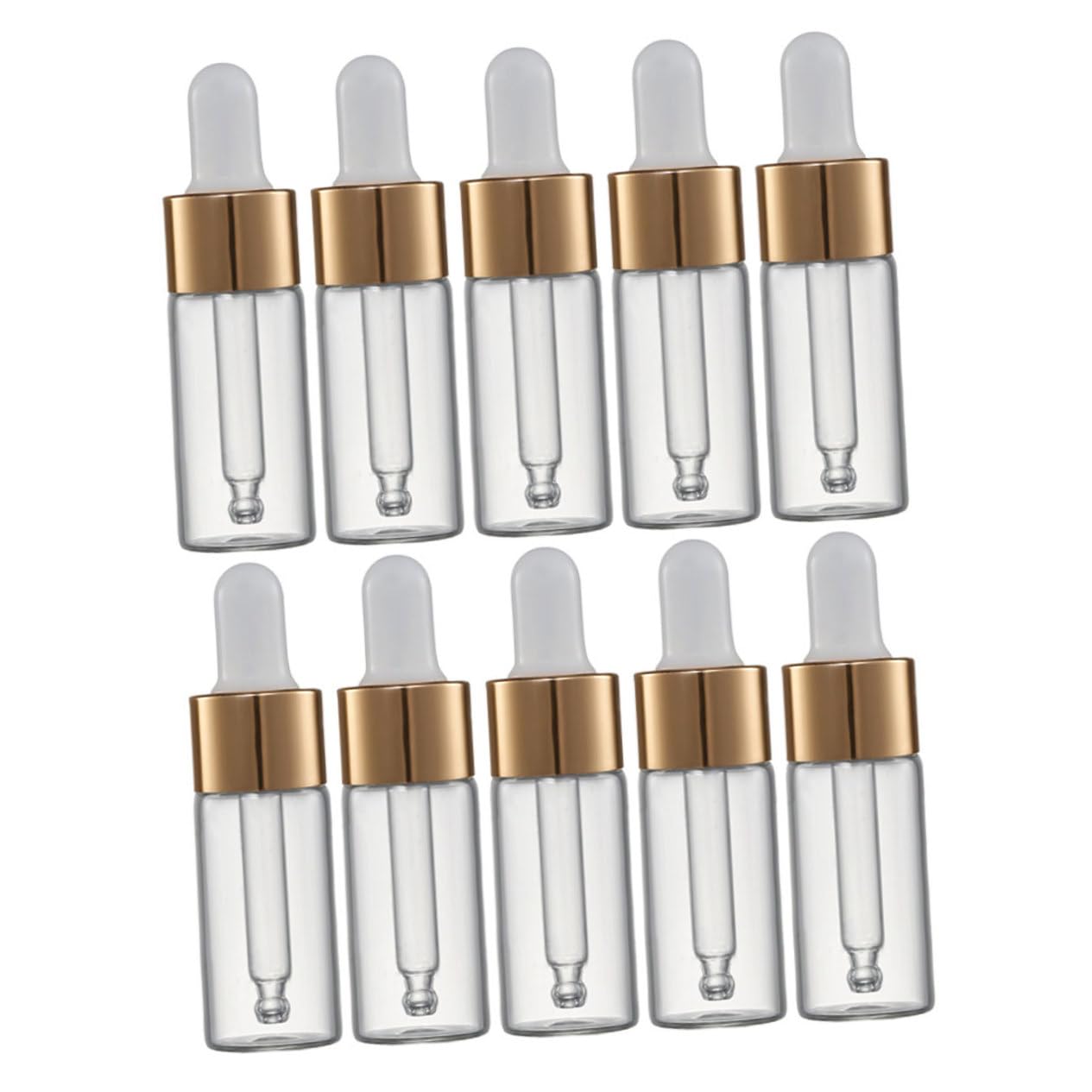 Baluue 50pièces Bouteilles Verre Transparent Avec Pipette Flacons Pour Huiles Essentielles Et Liquides Contenants Pratiques Et Réutilisables Pour Voyage