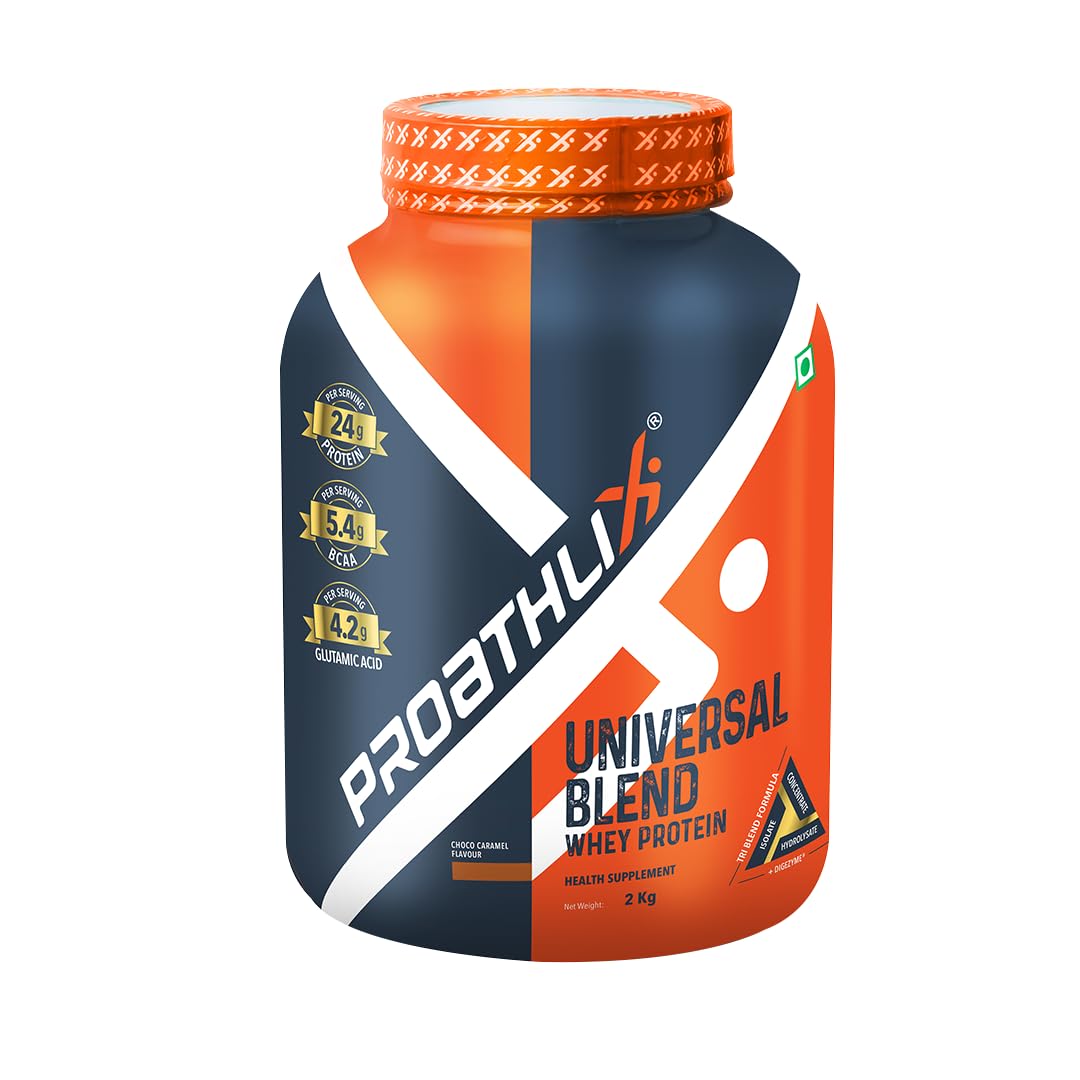 Proathlix Universal Blend Whey Protein Supplement 1KG (Choco Caramel) | No Sugar | 24g Protein | Tri Blend Formula (B09GFT26Z2) Amazon Price History, Amazon Price Tracker