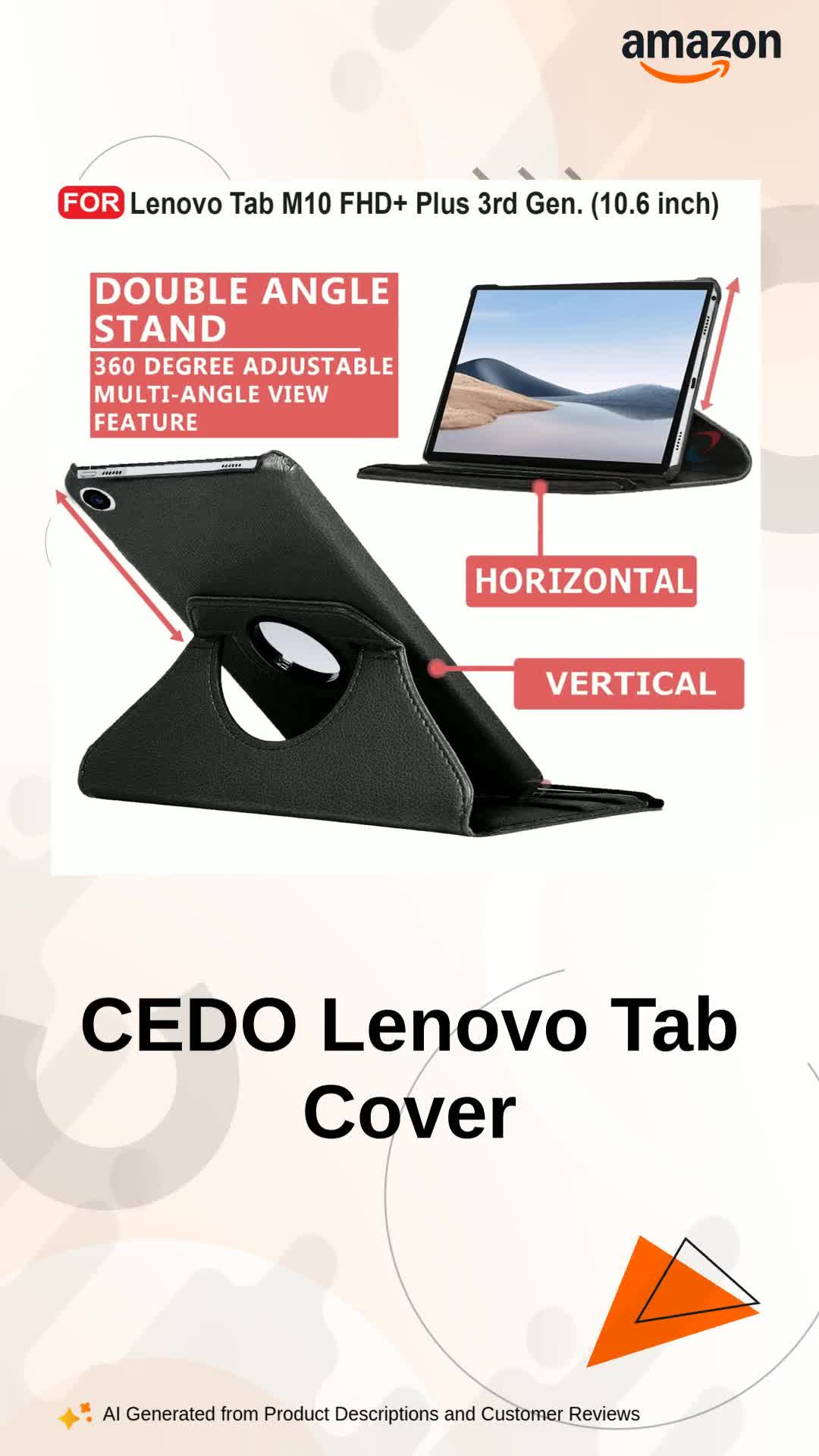 CEDO Lenovo Tab M10 FHD+ Plus 3rd Gen (10.6 inch) Flip Cover