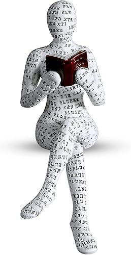 Estatua de dama de lectura, estatua de dama decorativa femenina, estatua de pensador, escultura estética, decoración de habitación, estantería de