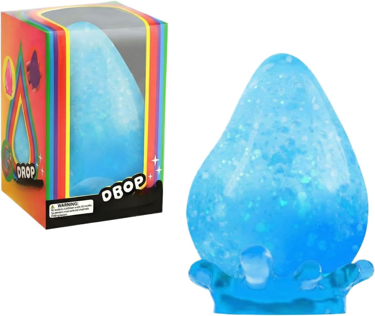 Water Drop Squeeze Squishies, Soft Stress Ball,Malt Sugar Squishy Stress 2026 New Slow Rise Relief Sensory for Anxiety Stress Party Favors (Blue) — view 2
