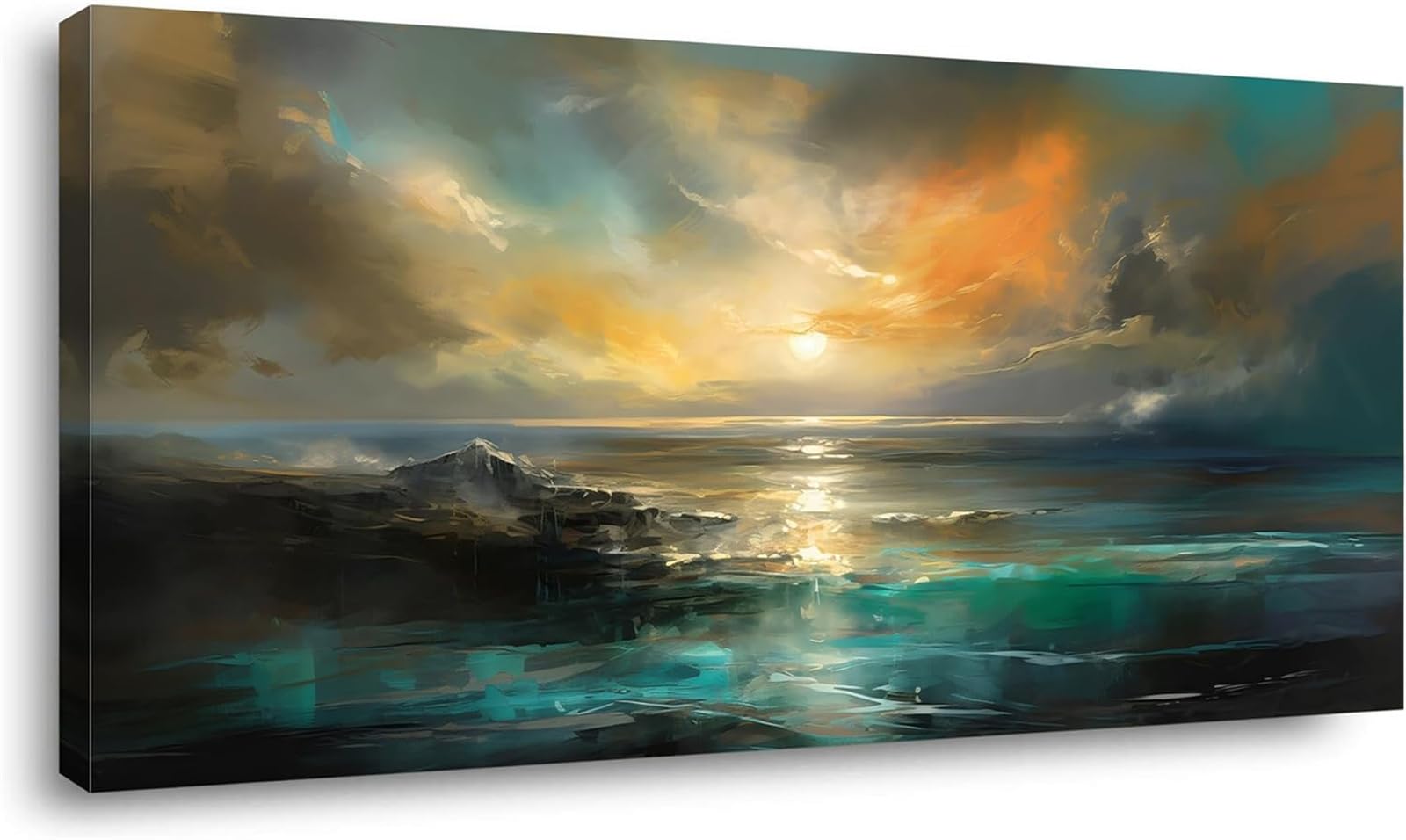Ruohuo Large Paint By Numbers For Adults Sunset Paint By Numbers Kits Landscape Paint By Numbers For Adults Beginner, Diy Painting With Paintbrushes And Acrylic Pigment, Hobbies For Adults Crafts 50X100cm