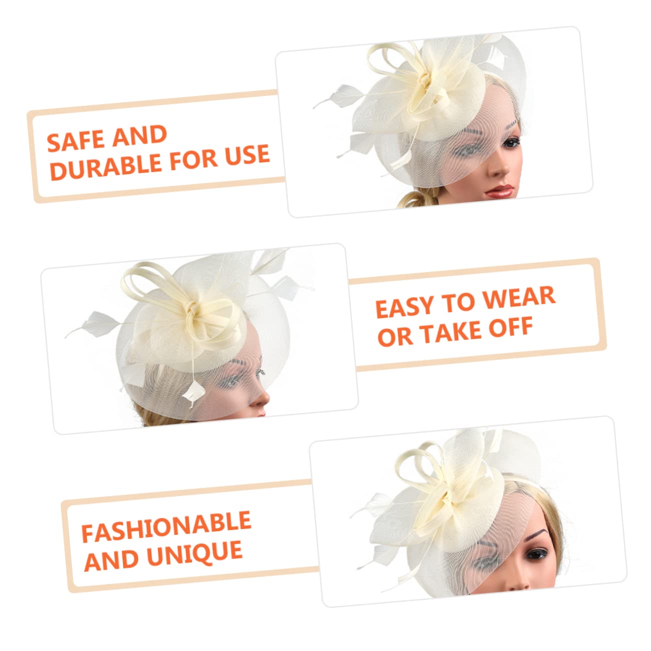 GALPADA Cappello a molletta con Bandana bandane Headband Toper ospite Copricapo da Sposa per Il Matrimonio Cappello da Banchetto da Donna Decorazioni per da Donna Maglia