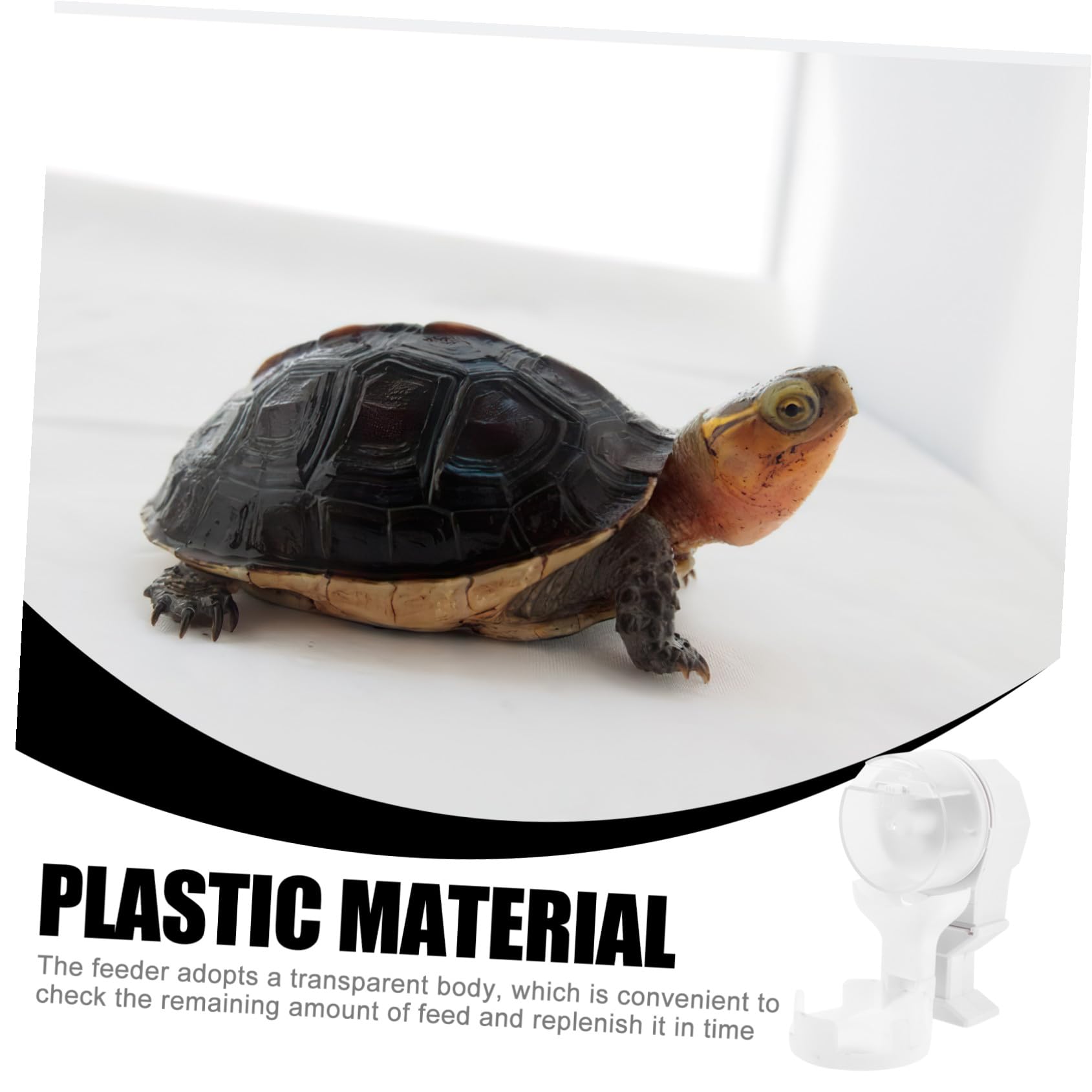 Dispenser Automatico per Rettili e Tartarughe 100ml Ciotola Stabile in Plastica Bianca Vassoio Alimentatore per Alimentazione Controllata in Terrario