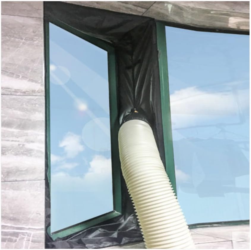 Yinong 400cm Lenth Universal AirLock Window Seal for Mobile Air-Conditioning and Exhaust driers Hot Air Stop (Black)