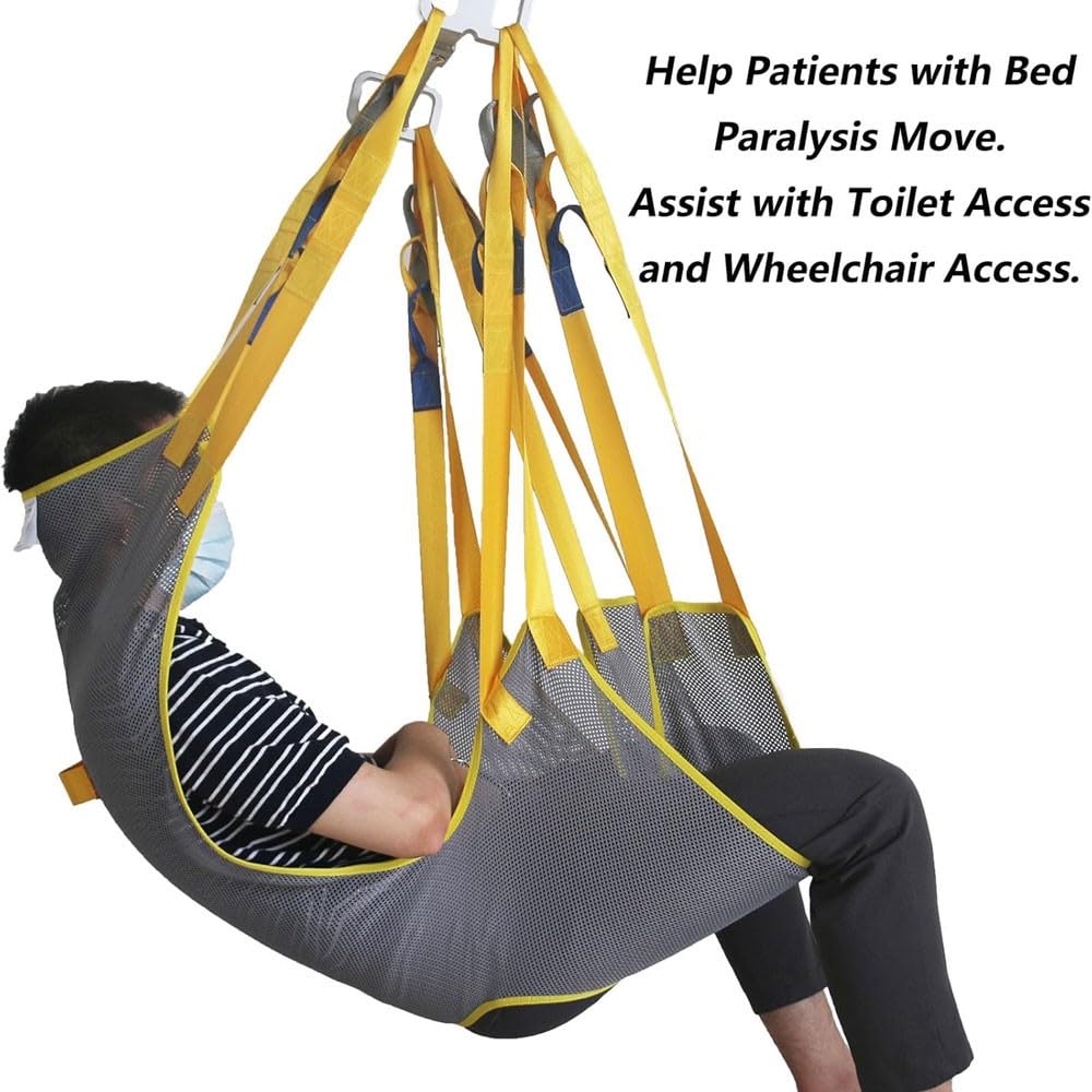Ayuda al Paciente Acolchado con Soporte para la Cabeza, arnés de elevación de Pacientes Universal con Abertura para el Inodoro, arnés de Cuerpo Completo para elevad Large