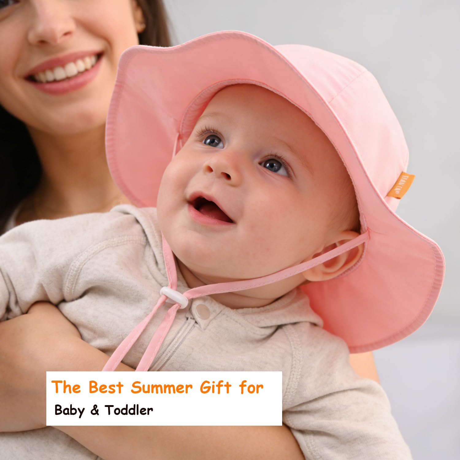 Cappello da sole per neonata con UPF 50+, cappello da spiaggia regolabile per bambini con tesa larga