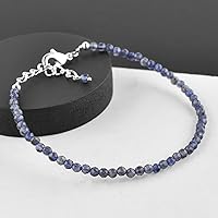 Vista 4 de Pulsera delicada de piedras preciosas naturales para mujer, regalos para ella, cristales energéticos de piedra natal, cadena chapada en plata de 8