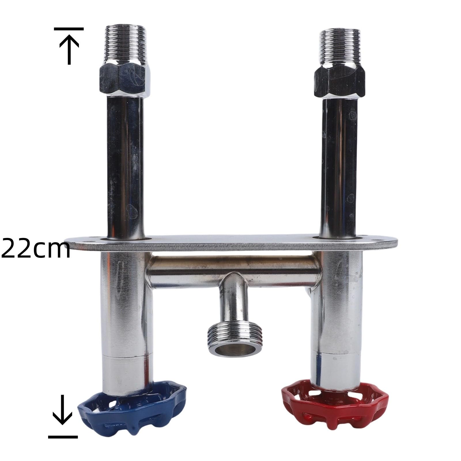 Grifo para exteriores sin congelación caliente y frío, grifo de agua de latón macizo con rosca de tubo de hierro macho de 1/2 pulgada y GHT de 3/4 pulgadas para manguera de jardín de uso en