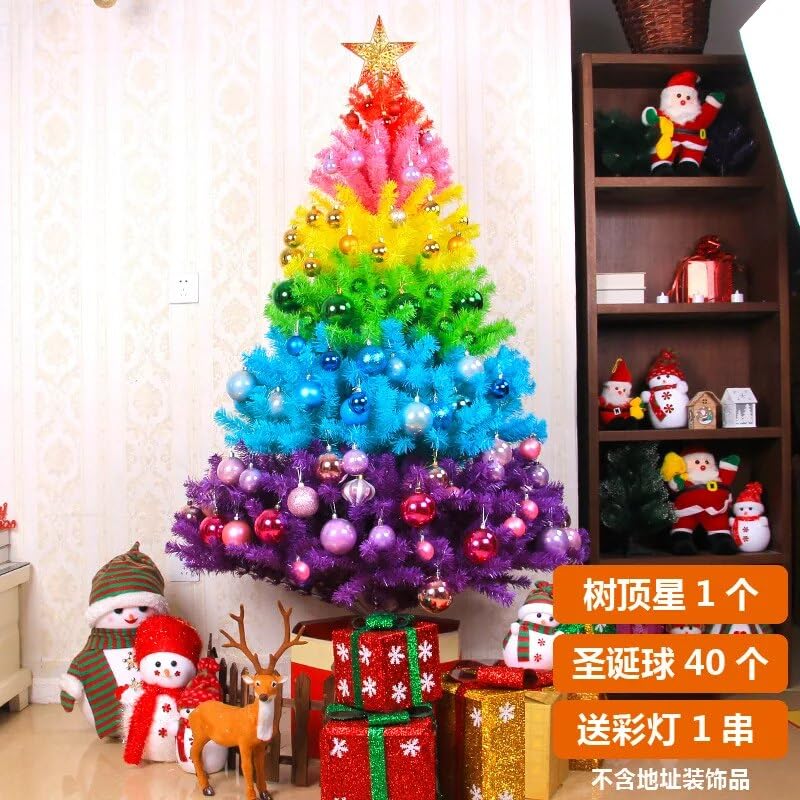 Amazon.co.jp: 3.9/4.9/5.9ft 人工クリスマス ツリー虹色クリスマス