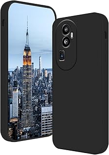 ( Reno 10 Pro plus 5G جراب حماية خلفي من السيليكون السائل المقاوم للصدمات مبطن بالفرو الداخل وغطاء كامل للكاميرات متوافق مع هاتف اوبو رينو برو بلس شبكة الجيل الخامس (اسود)