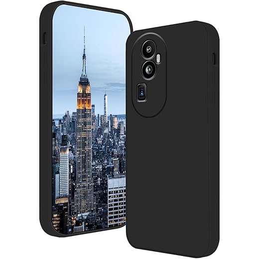 ( Reno 10 Pro plus 5G جراب حماية خلفي من السيليكون السائل المقاوم للصدمات مبطن بالفرو الداخل وغطاء كامل للكاميرات متوافق مع هاتف اوبو رينو برو بلس شبكة الجيل الخامس (اسود)