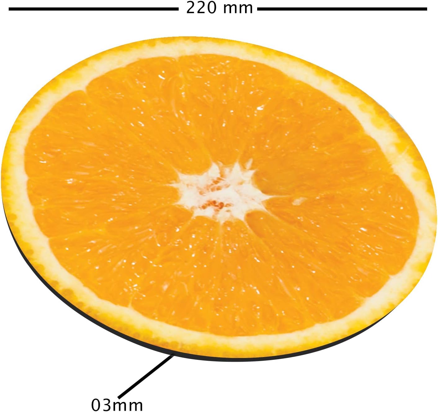 BANNER BUZZ Make IT Visible Lemon Orange Slice Mouse Pad, Tropical Vegan Lemon Fruit Round Ergonomic Mouse Pad Non-Slip Rubber Material for Office Desk Gaming Home Space Decor - 220mm Diameter