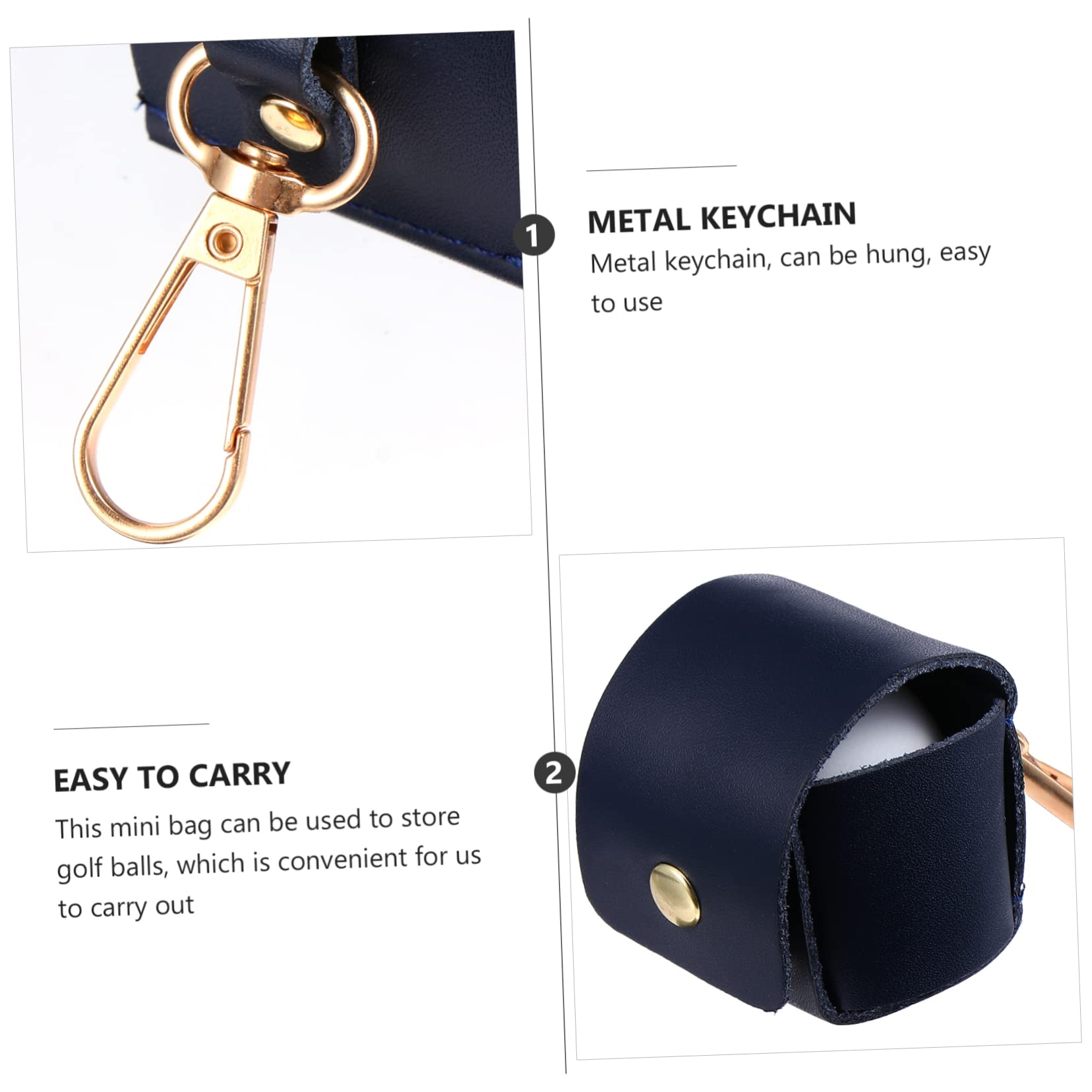 HANABASS 2 Pcs Practical Supply Portable Leather Bag Ball Storage Compact Design Ideal for Home Shopping Club