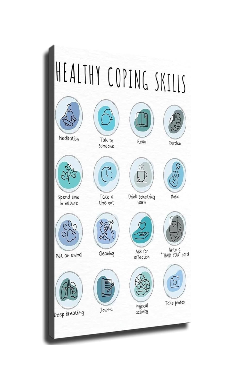 FNYUVNFAF Stress Management Coping Skills Poster Mental Health Self Care Wall Art Decor For Counseling Office