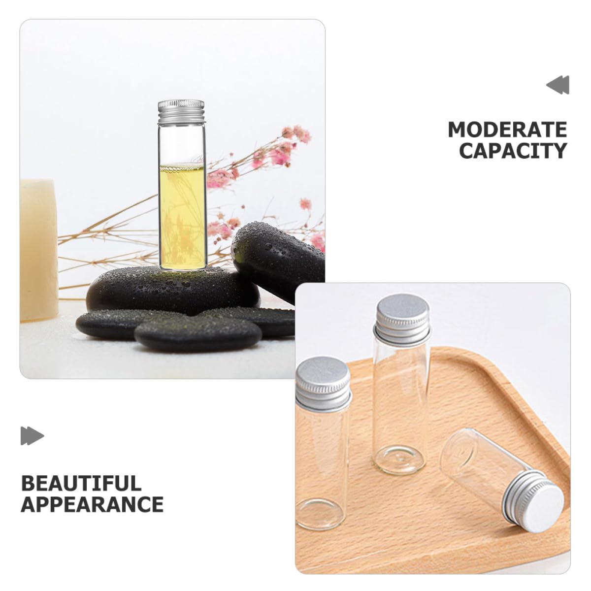 jojofuny Glasfläschchen Kleine Transparente Fläschchen 30 Stück 50 Ml mit Schraubverschluss Vielseitig Einsetzbar mit Exzellenter Abdichtung für Ätherische Öle für Hochzeitsgeschenke