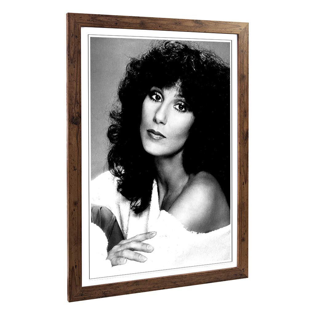 Big Box Art Framed Print of Cher Design | Wall Art Picture | Home Decor for Kitchen, Living, Dining Room, Lounge, Bedroom, Hallway, Office, Walnut, A2 / 24.5x18 Inch / 62x45cm