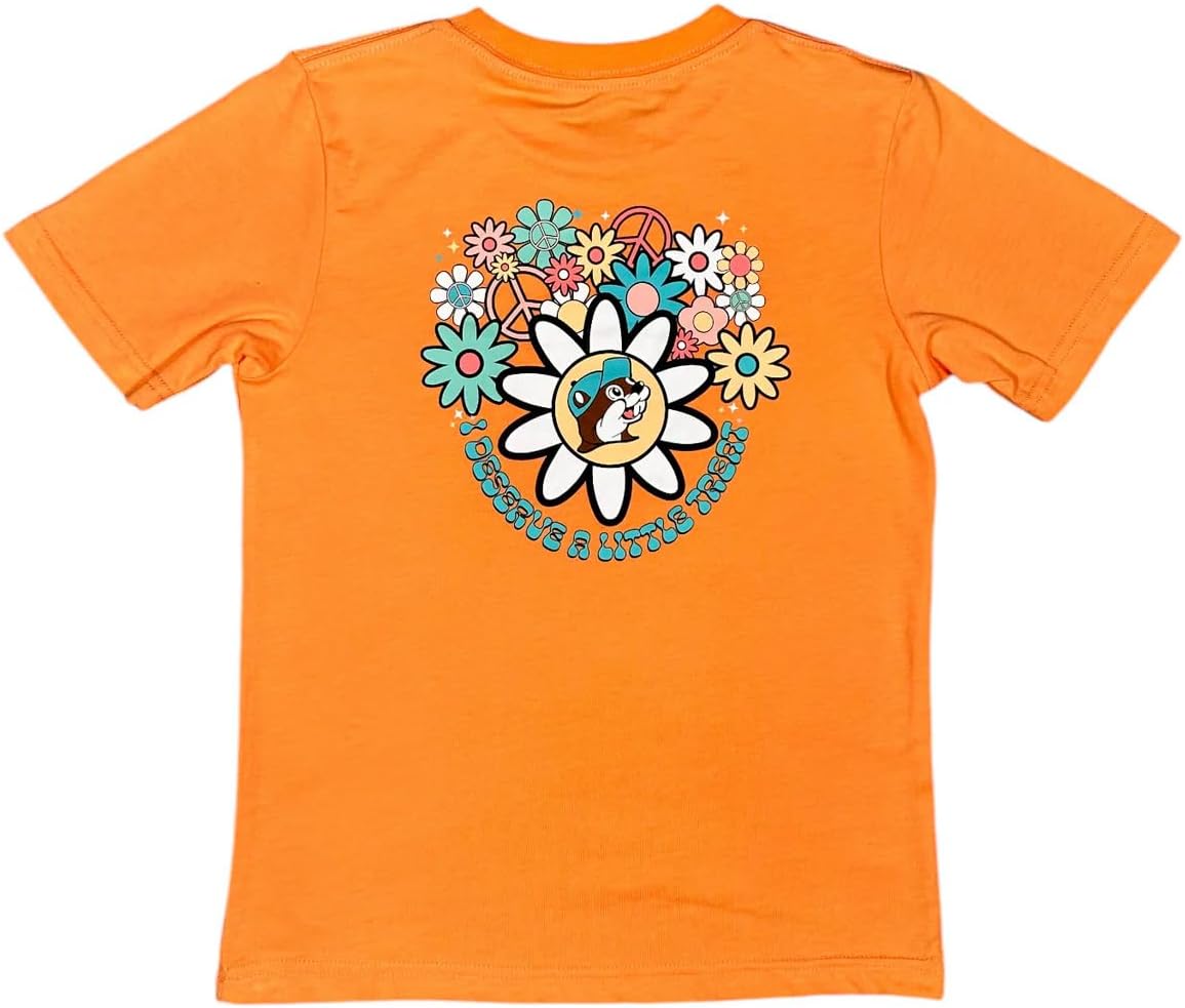Buc-ee's Orange Summer Shirt 2026 Graphic Tee with Flower Peace Sign Design