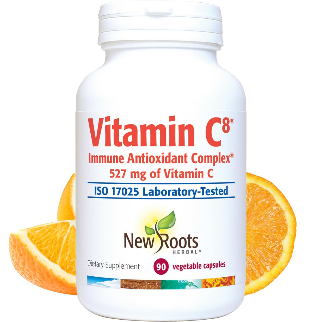 Vitamin C8 + Zinc Supplement for Higest Absorption (90 Capsules) | 527mg per Portion | 8 Buffered Sources of Vitamin C with Bioflavonoids, Green Tea & Quercetin for Stronger Defense | 3 months Supply