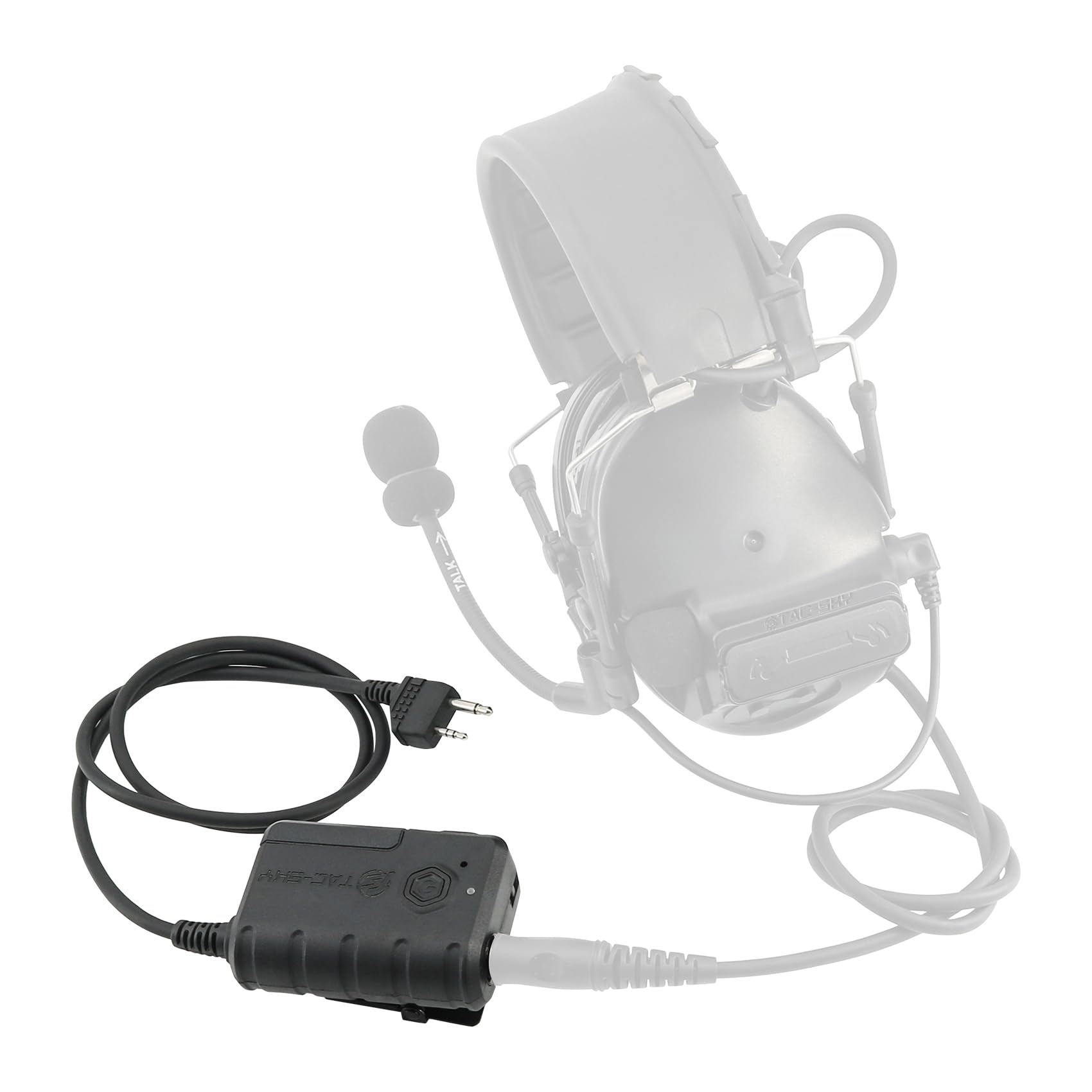 TACGZGJSM 2pin Extension Cable PTT for Midland Radio, 7.0mm Plug（Black）