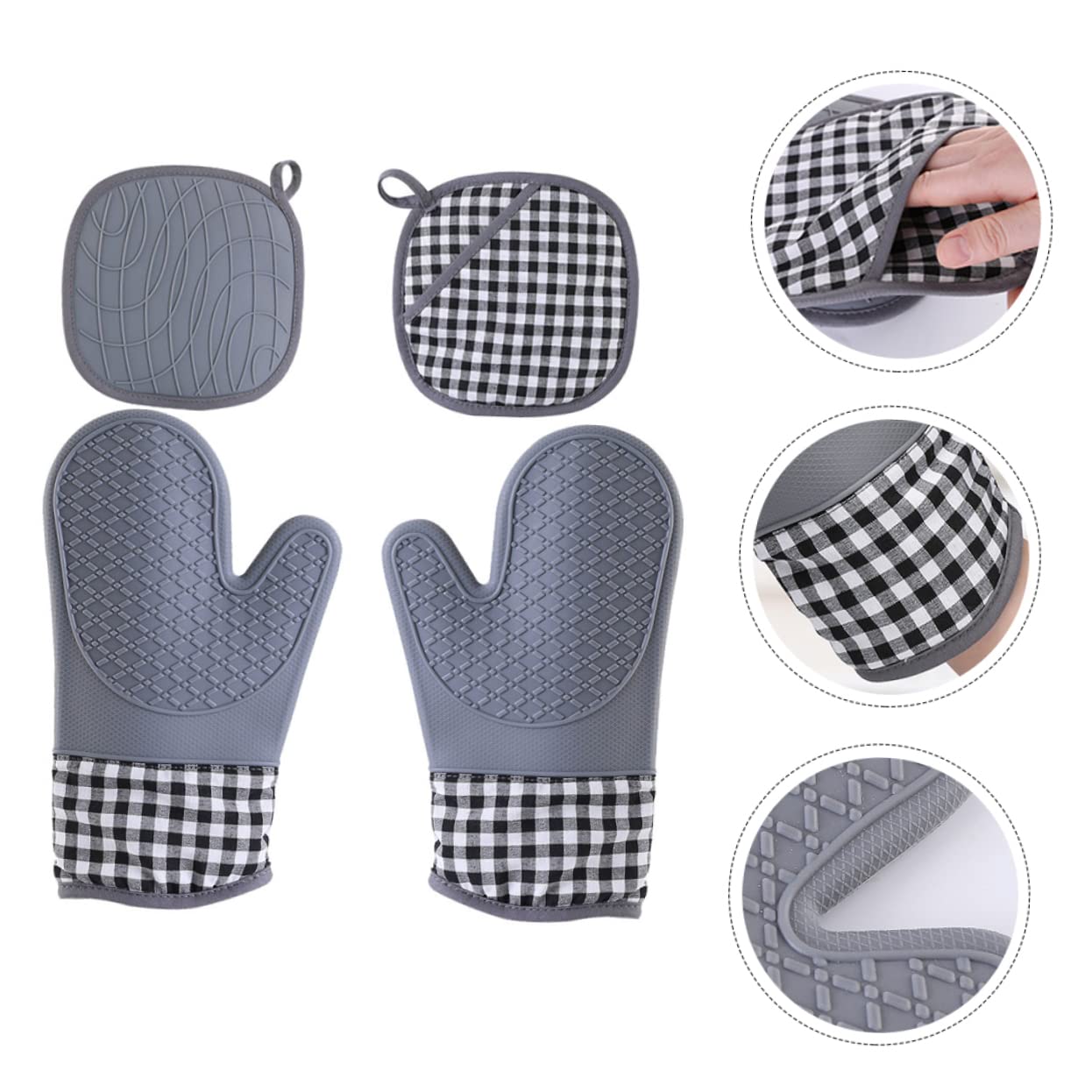 Manique de Four Isolée en Silicone, Lot de 1 Set de Set, Épaisse