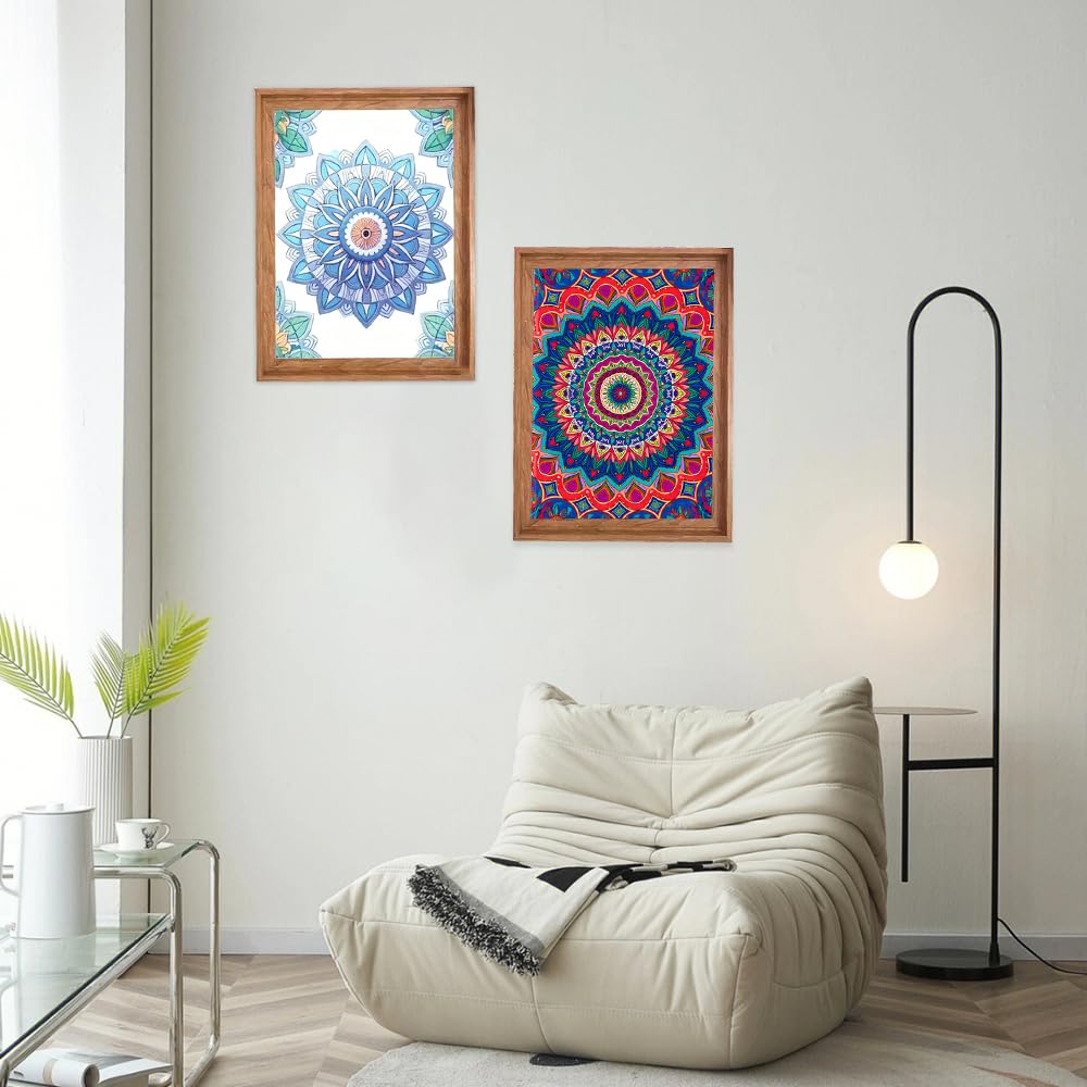 WakiHong 2 PCS Mandala Libros para Colorear para Adultos 120 Páginas Encuadernación en Espiral