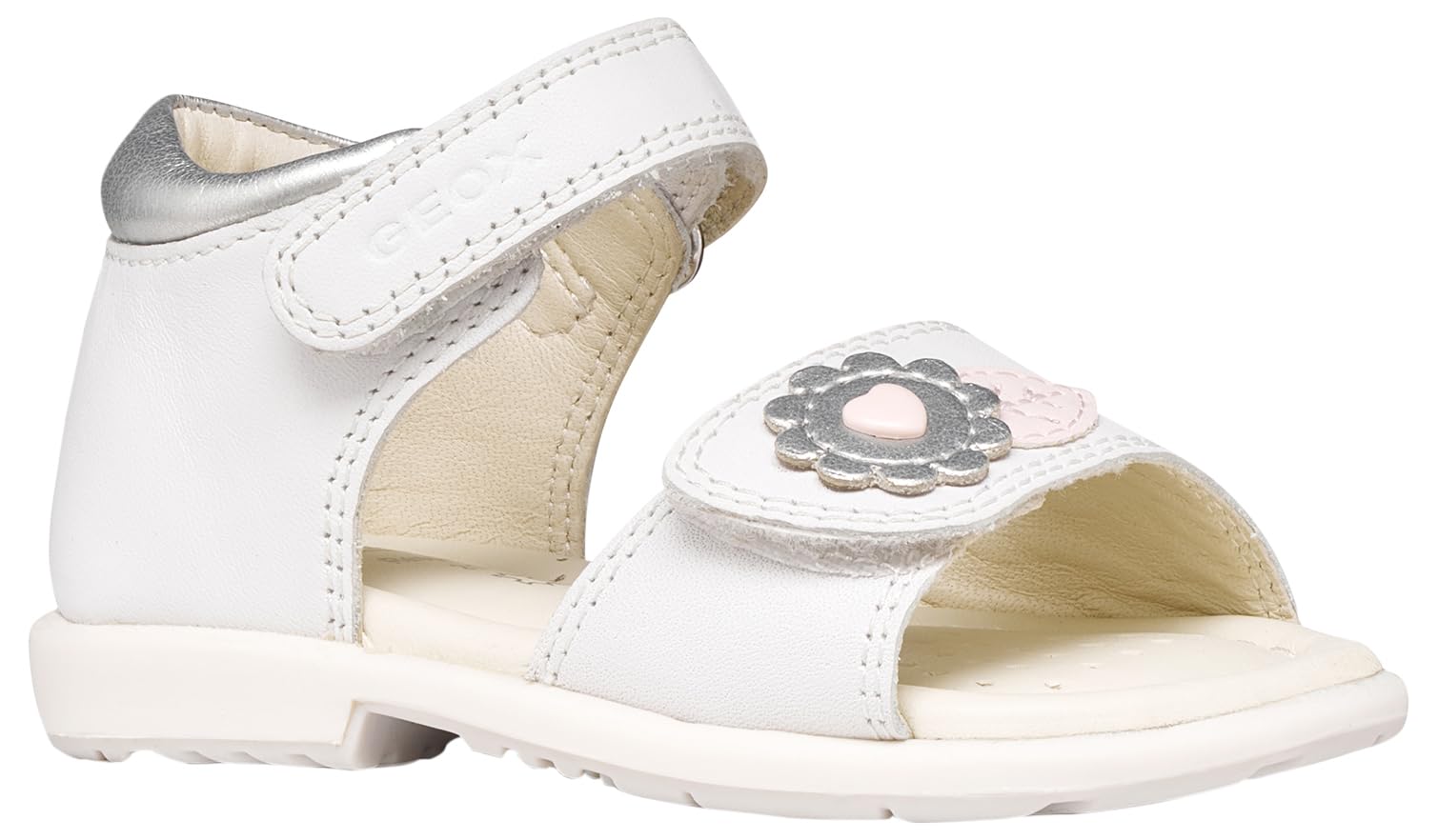 Geox Boy's Girl's B Verred A Sandal, White Silver, 7.5 UK Child